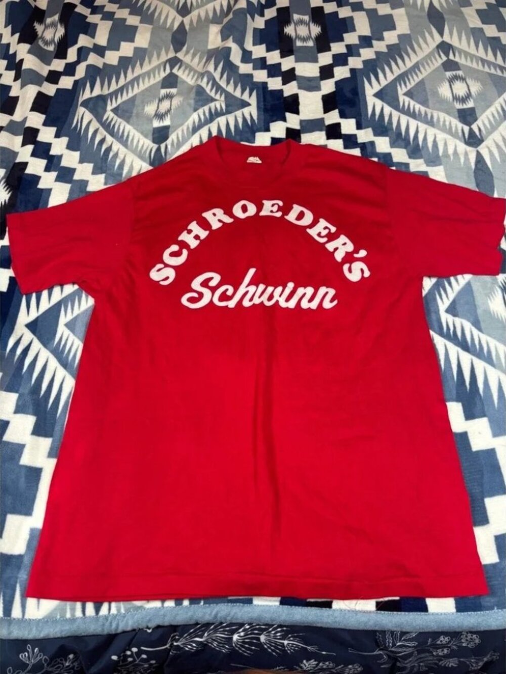 Vintage Lexington Schroeders Schwinn Red Graphic‎ T-Shirt Mens XL Single Stitch